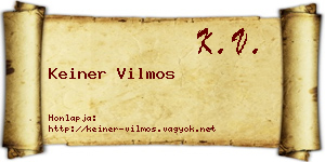 Keiner Vilmos névjegykártya